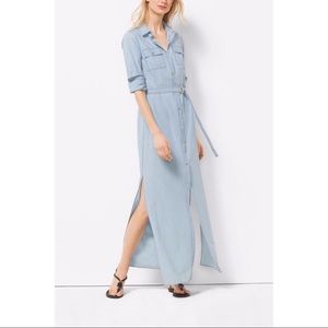 HPx2!💕NEW! MICHAEL KORS Chambray Maxi Shirt Dress
